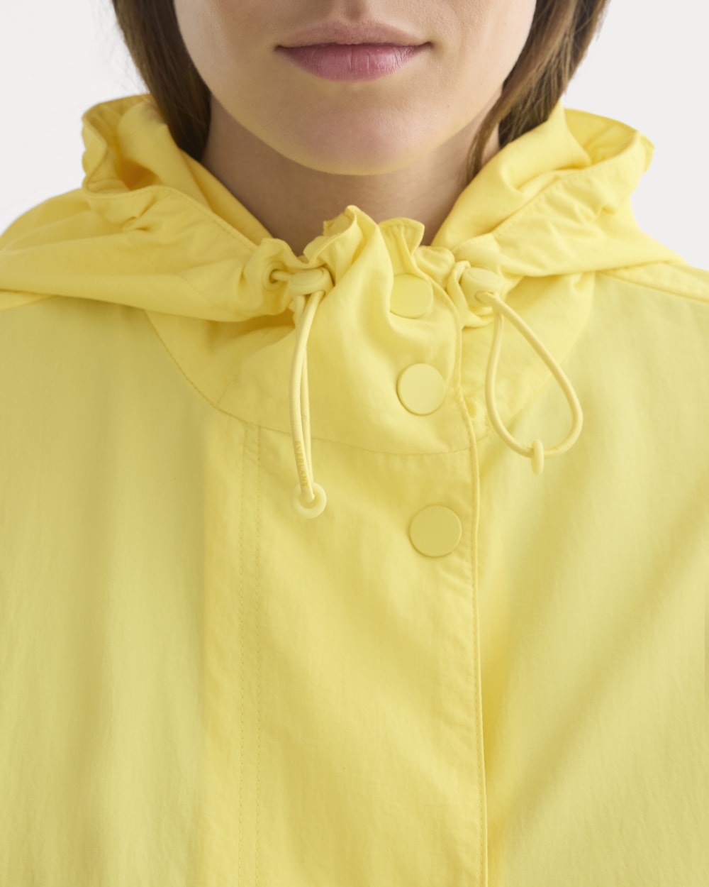 Oversized Parachute Parka in Celandine — detail view