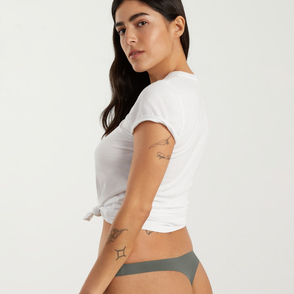 The Invisible Thong in Pewter Green — detail view