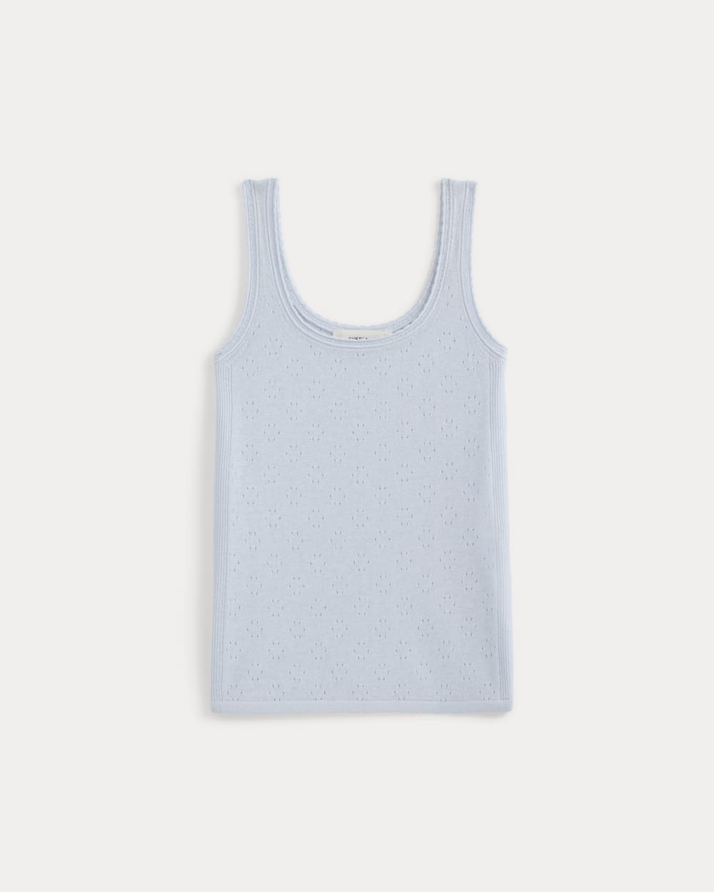 Lace-Trimmed Tank in Fine Linen in Skywriting — alternate view
