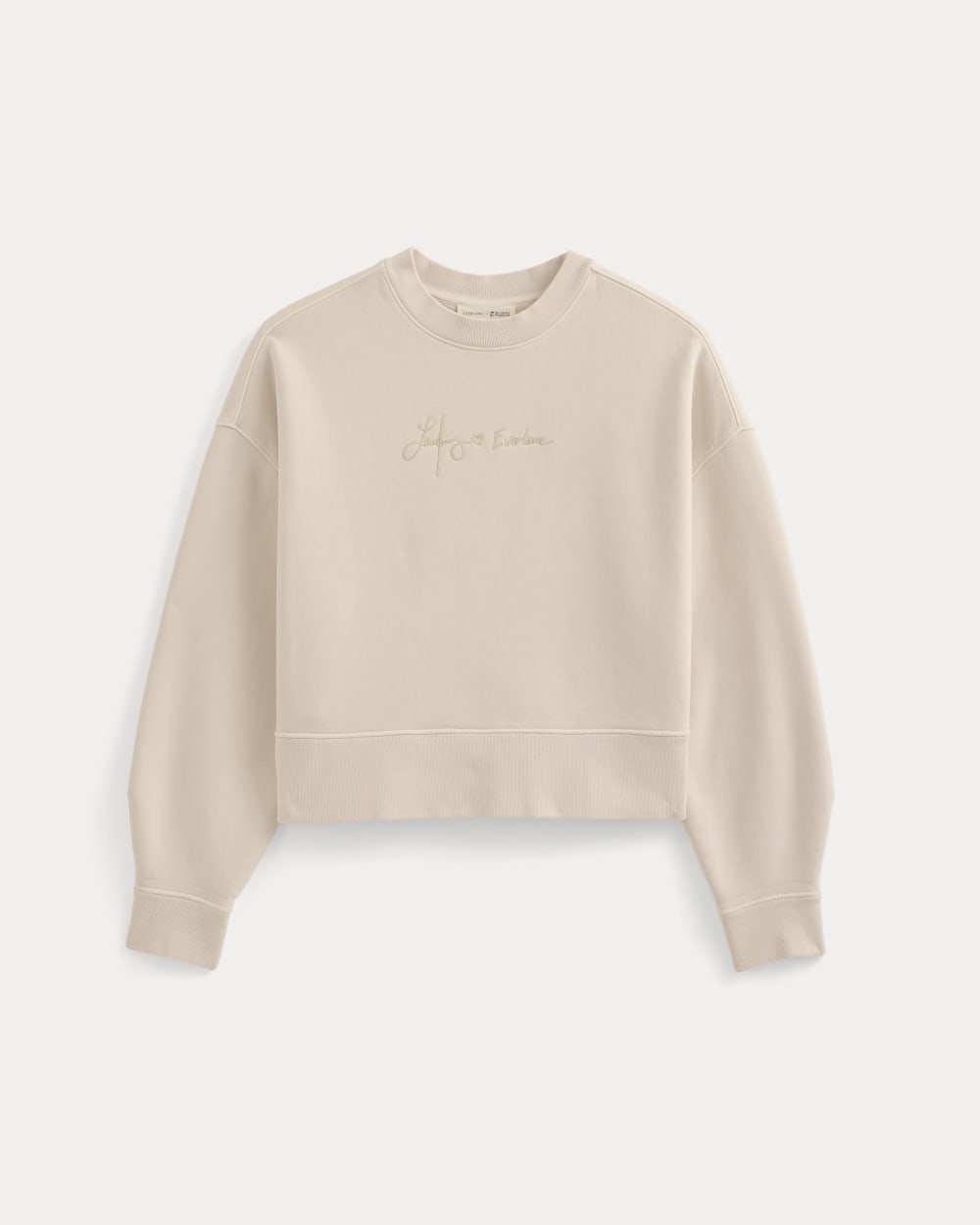 Everlane x The Laufey Foundation Cropped Sweatshirt in Pale Peony — alternate view