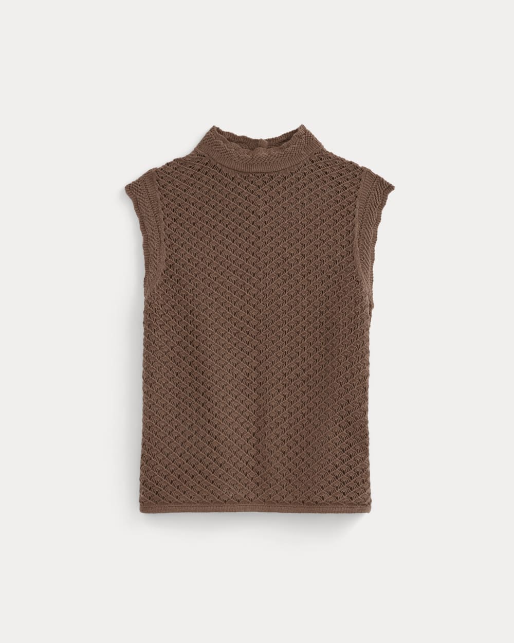 The Lace Knit Tank in Mocha — alternate view