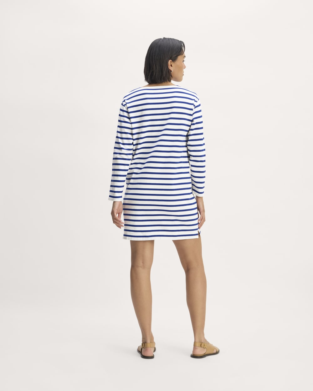 The Mariner Dress in Bone / Mazarine Blue — detail view