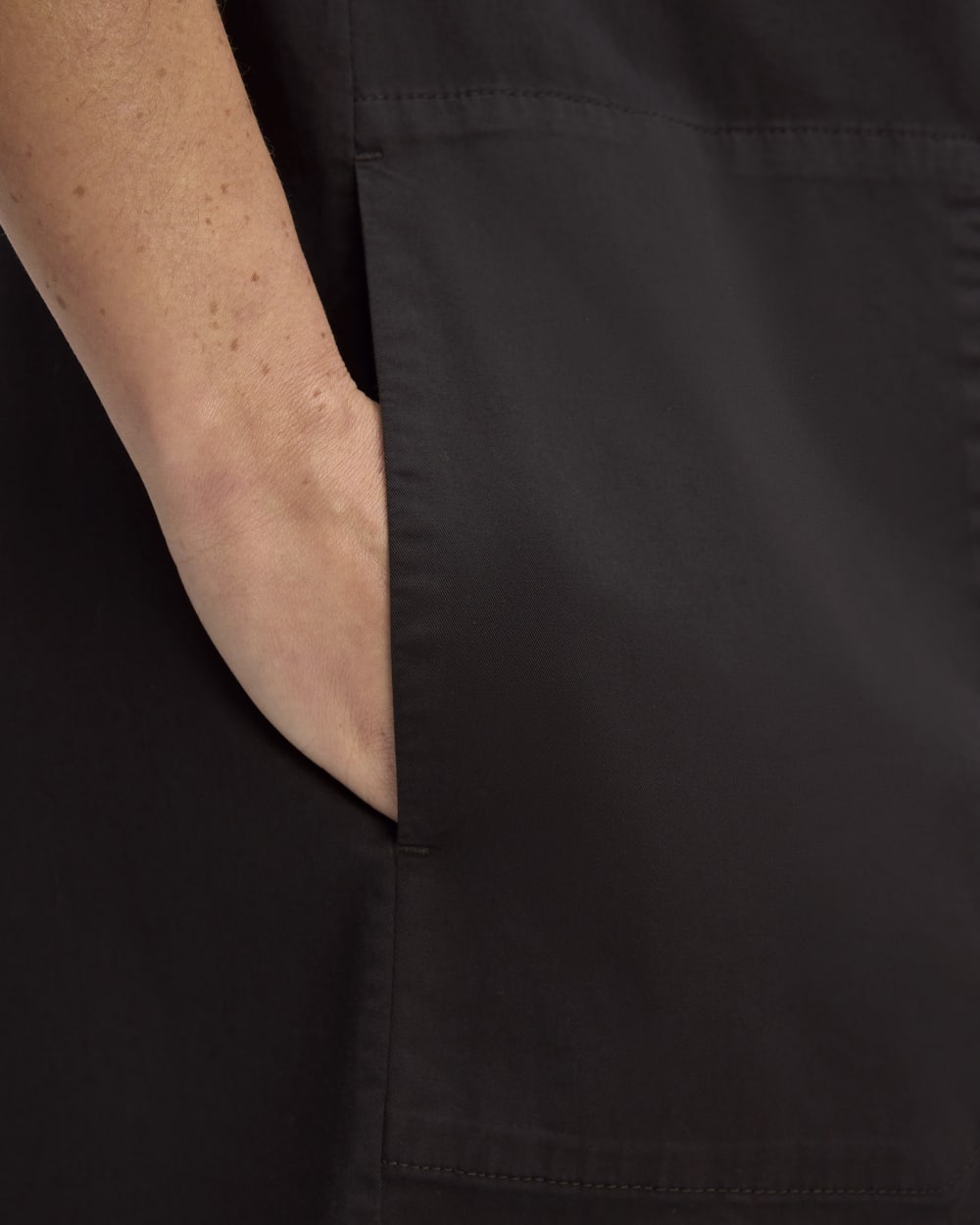 The Easy Workwear Dress in Black — detail view