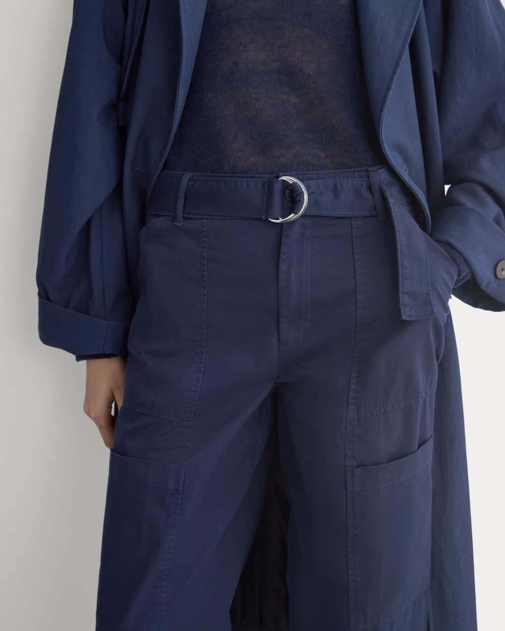 Utility Straight-Leg Cargo Pant in Navy — detail view