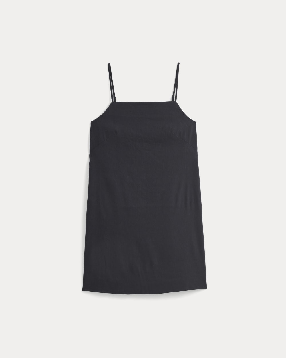 Mini Shift Dress in Stretch Linen in Black — alternate view