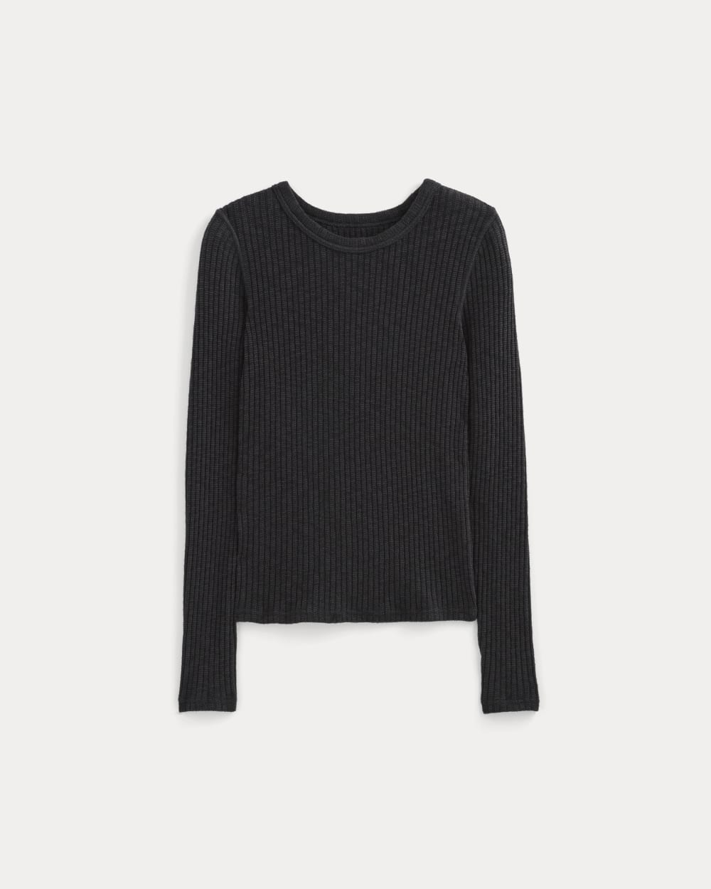 The Cozy Rib Long-Sleeve Tee in Black — alternate view