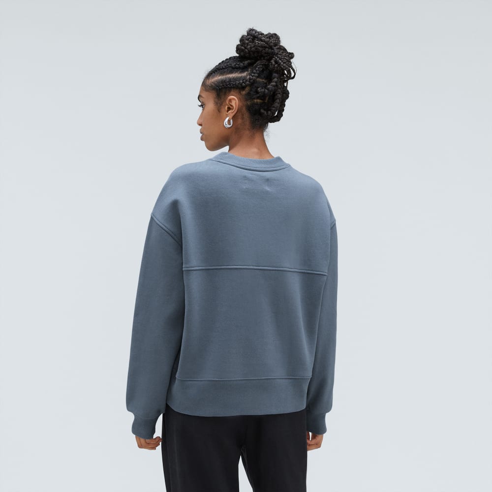 The Track Oversized Crew in Faded Blue — detail view