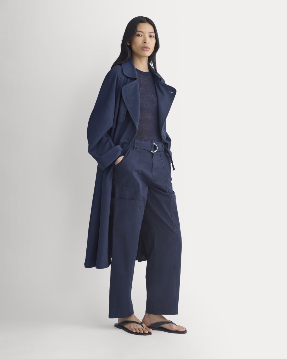 Utility Straight-Leg Cargo Pant in Navy — detail view
