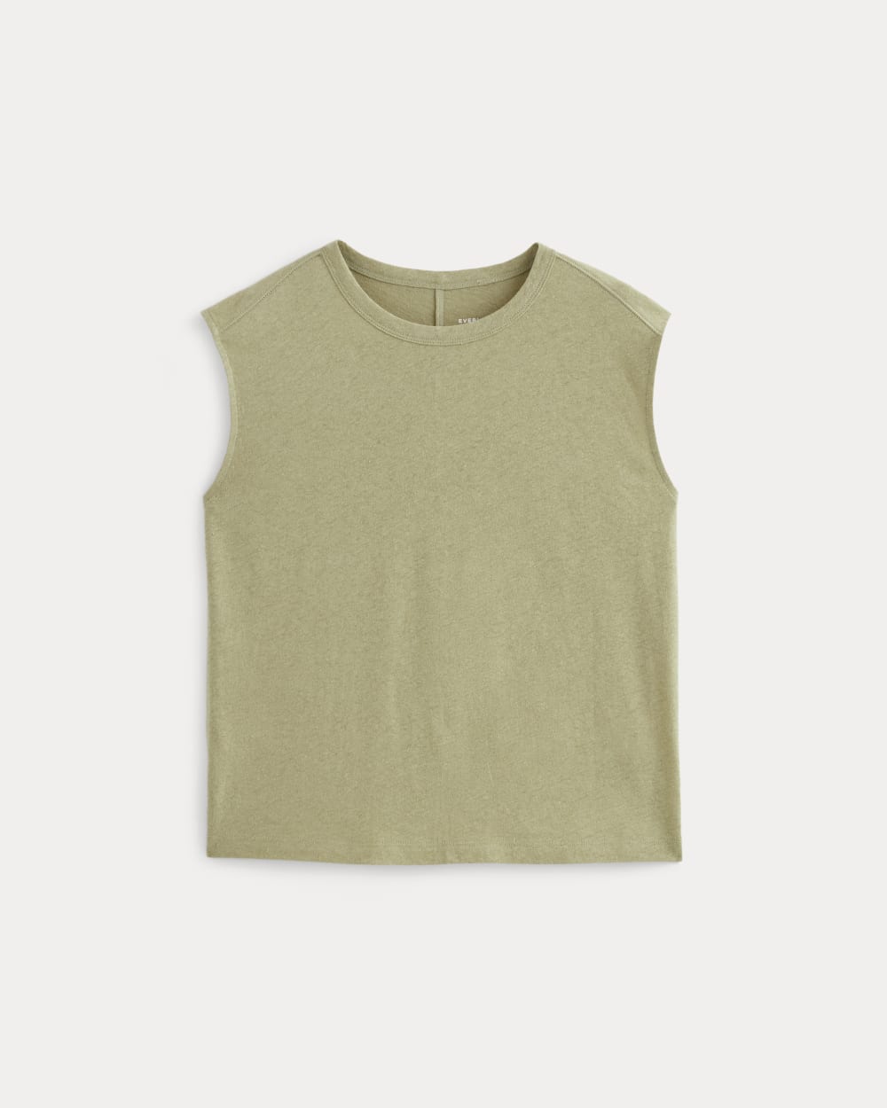 The Muscle Tee in Cotton Linen in Eucalyptus — alternate view