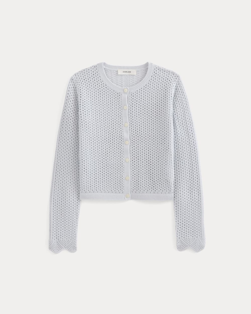 Lace-Knit Cardigan in Skywriting — alternate view