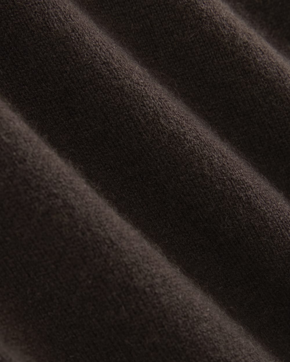 Cashmere Cropped High-V Sweater in Dark Chocolate — detail view