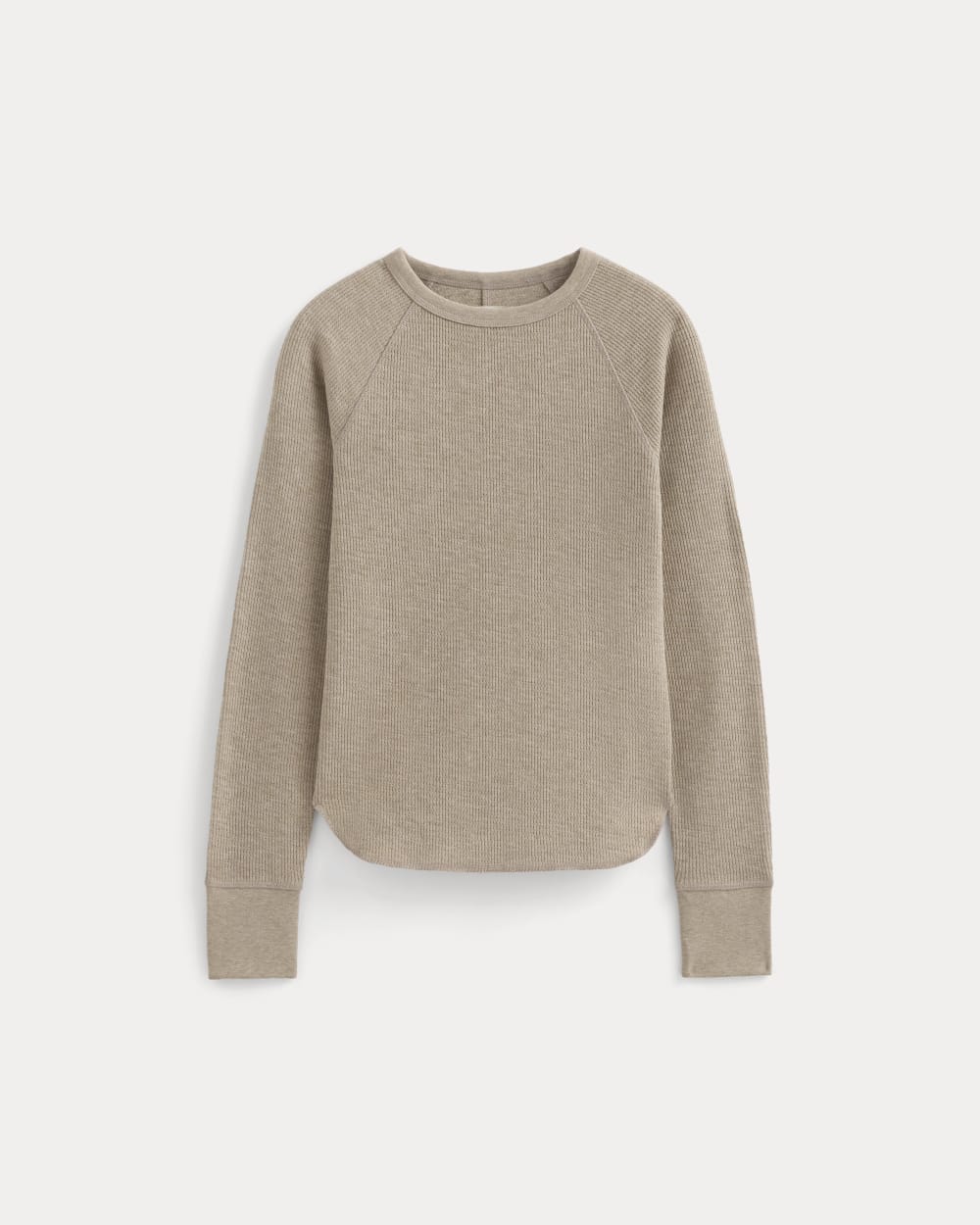 Slim-Fit Crew in Cozy Waffle in Heathered Oatmeal — alternate view