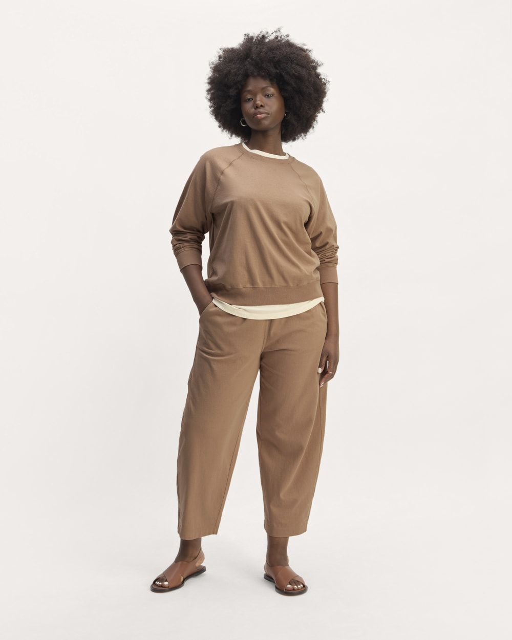 The Off-Duty Long-Sleeve Tee in Chanterelle — detail view