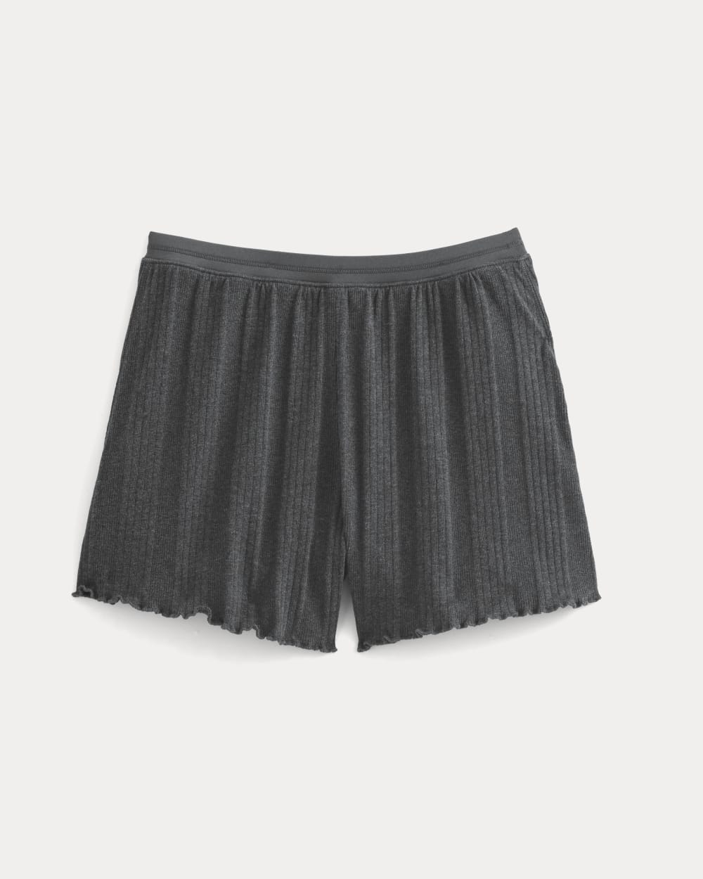Lounge Rib Short in Heathered Soot — alternate view
