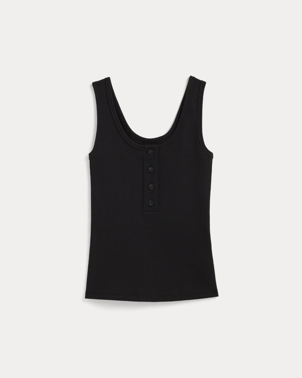 The Selfie Henley Tank in Black — alternate view