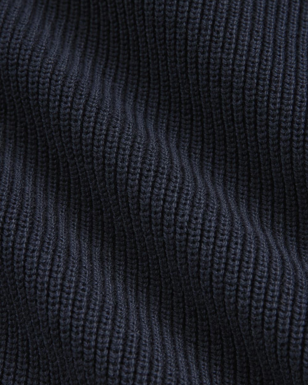 The Slouchy Funnel Neck in Everyday Cotton in Navy — detail view