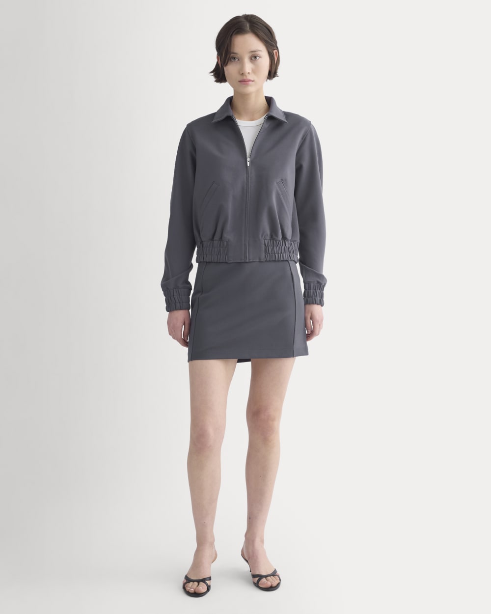 Ponte Aviator Jacket in Graphite — detail view