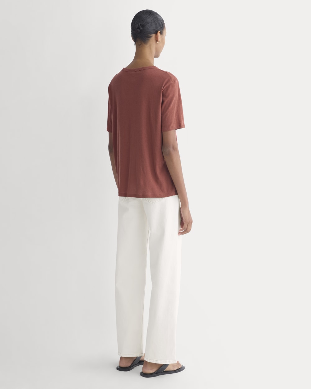 The Air Tee in Henna Red — detail view