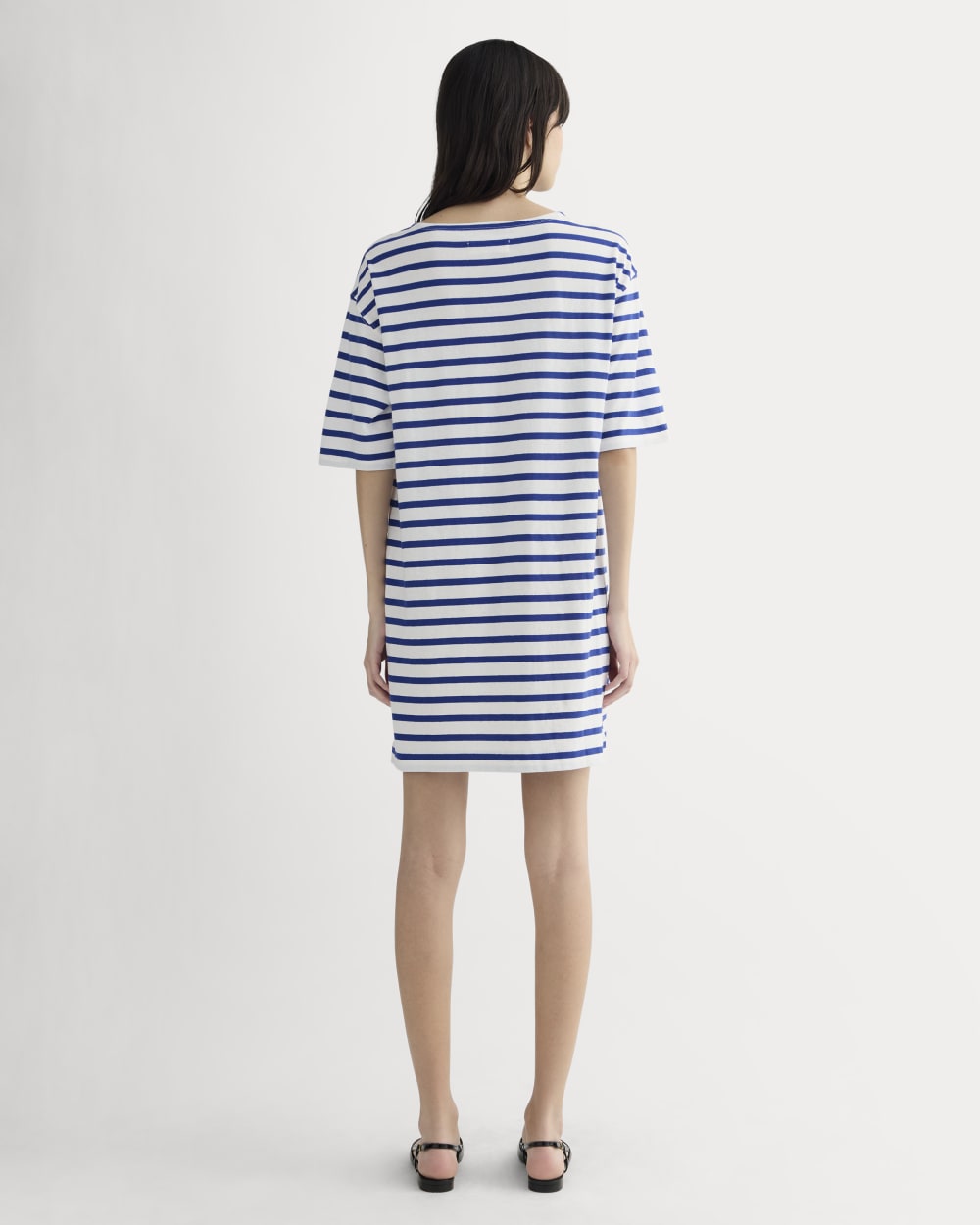 The Mariner Dress in Bone / Mazarine Blue — detail view