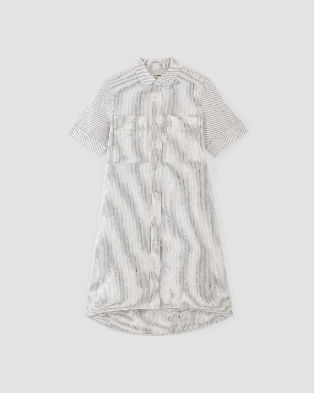 The Daytripper Dress in Linen in White / Black — alternate view