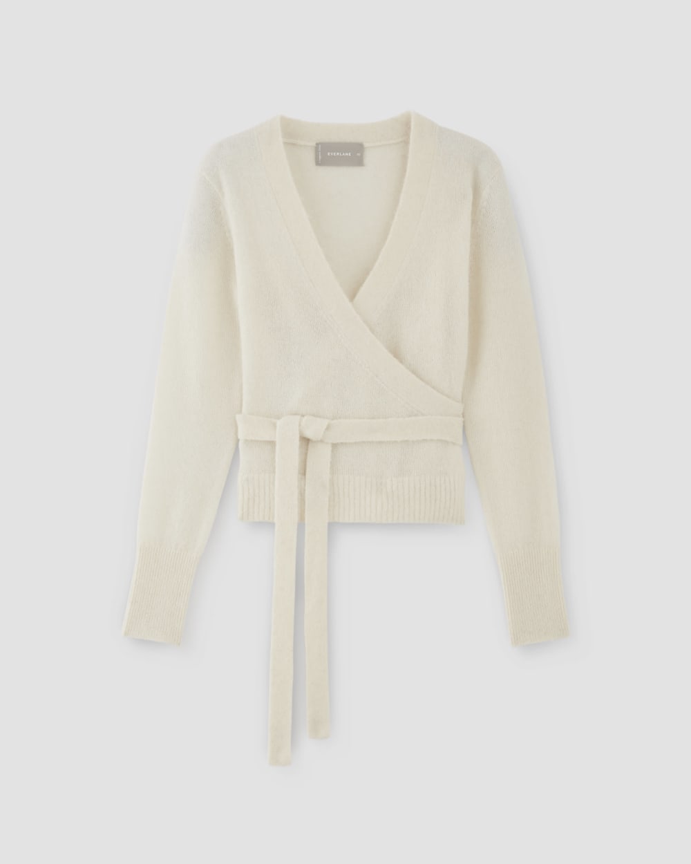 The Alpaca Wrap Sweater in Snow — alternate view