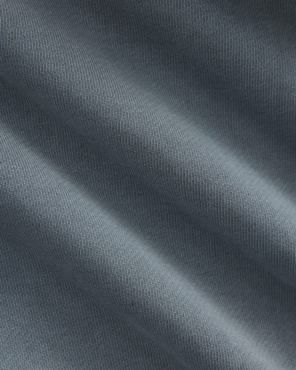 Everlane x The Laufey Foundation Cropped Full-Zip Hoodie in Vintage Indigo — detail view