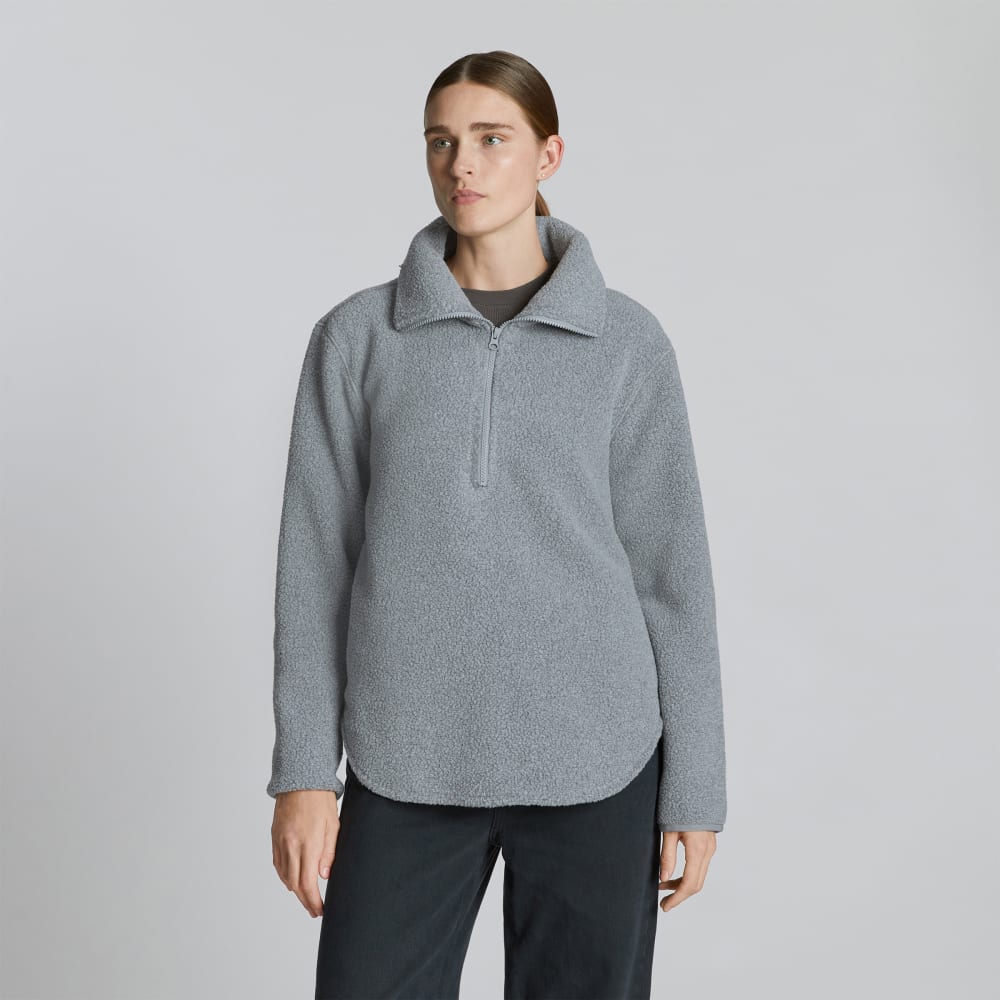 The ReNew Fleece Half-Zip in Heathered Coal — front view