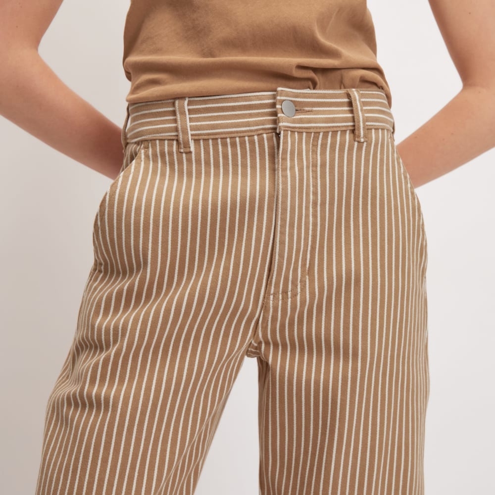 The Utility Barrel Pant in Toasted Coconut / Bone — detail view