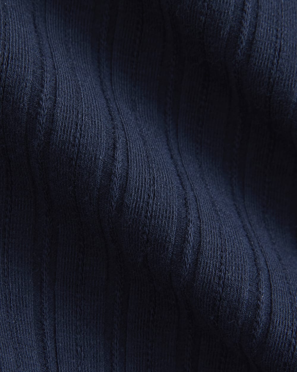 V-Neck Tank in Pointelle in Deep Navy — detail view