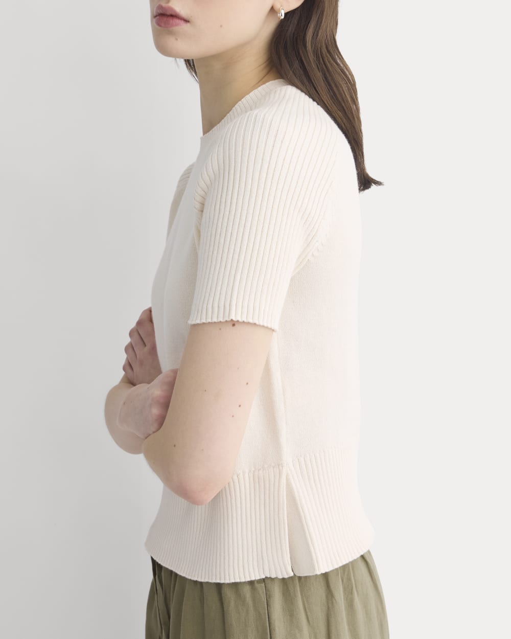 Short-Sleeve Crew in Everyday Cotton in Canvas — detail view