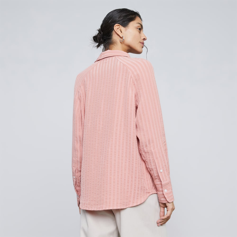 The City Stripe Shirt in Light Rose — detail view