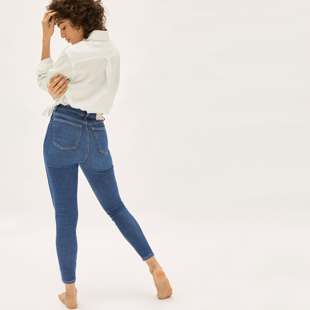 The Way-High® Clean Front Skinny Jean in Vintage Blue — detail view