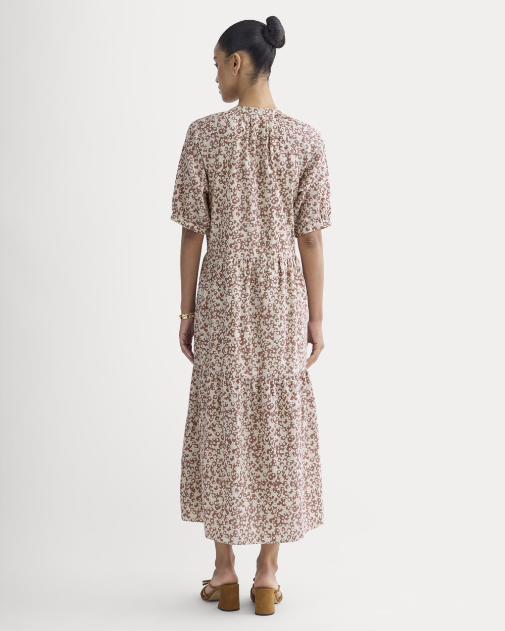 The Farmers Market Dress in Natural / Rose Dusk Floral — detail view