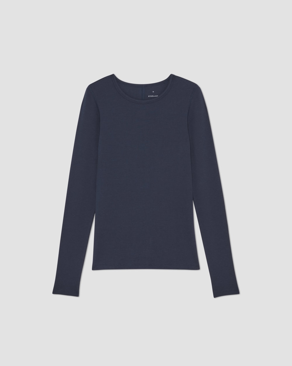 The Luxe Rib Long-Sleeve Crew in Navy — alternate view