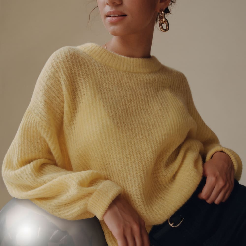 The Cocoon Crew in Alpaca in Lemon — detail view