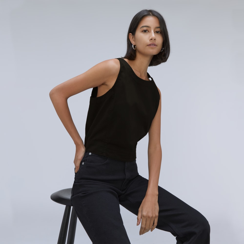 The Easy Shell Top in Black — detail view