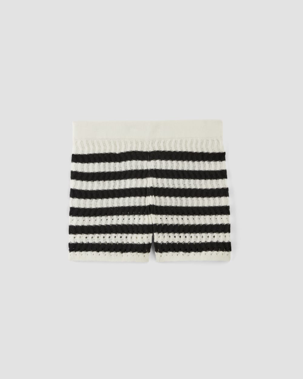 The Crochet Knit Short in Bone / Black — alternate view