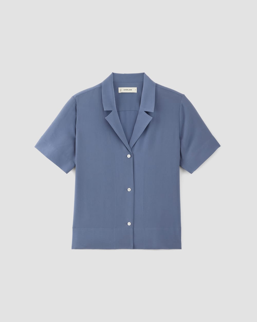 The Notch Shirt in Washable Silk in French Blue — alternate view