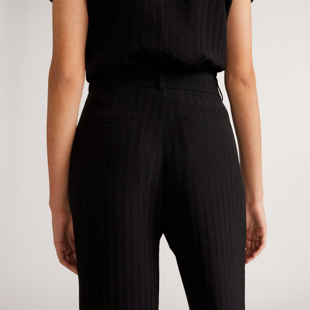 The City Stripe Way-High® Drape Pant in Black — detail view