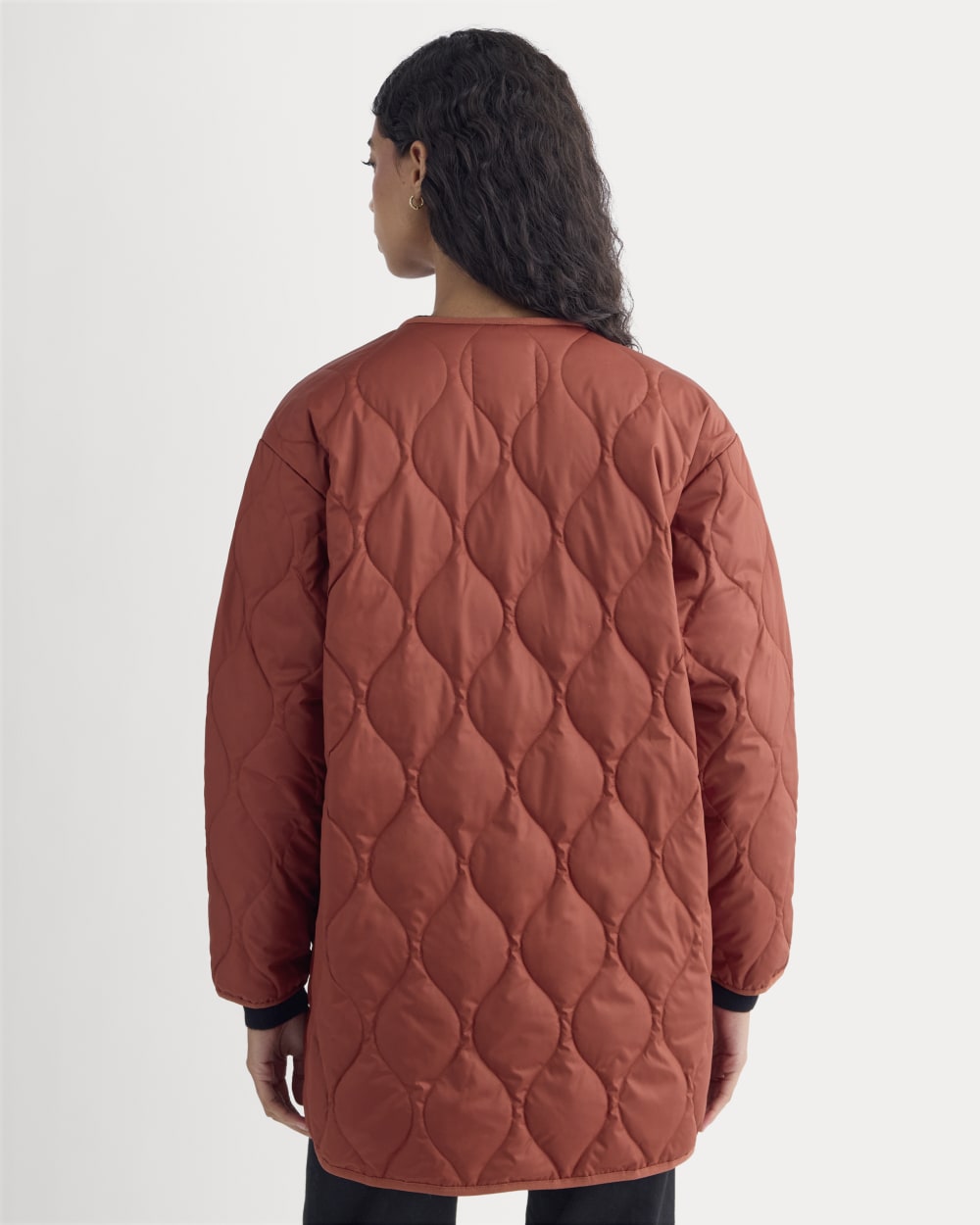 The Quilted Liner in Merlot — detail view