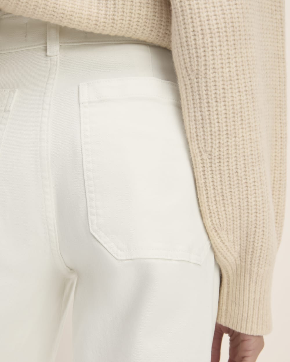 The Utility Barrel Pant in Bone — detail view