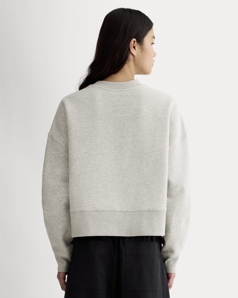 Luxe Fleece Sweatshirt in Heathered Grey — detail view