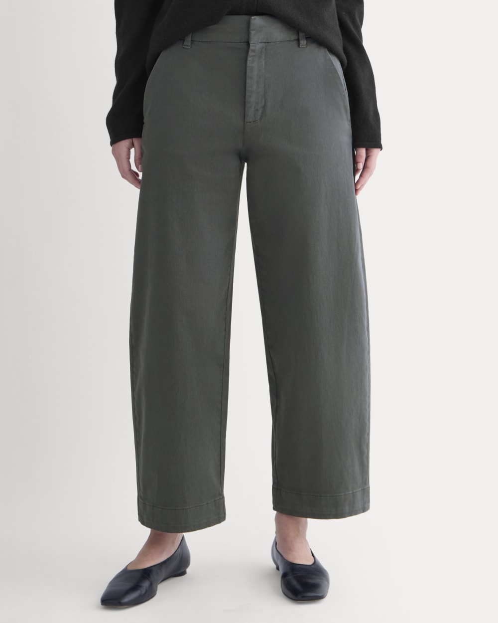 Cotton Twill Chino in Slate Grey — detail view