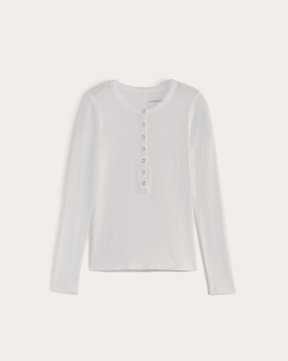 The Luxe Rib Henley in White — alternate view