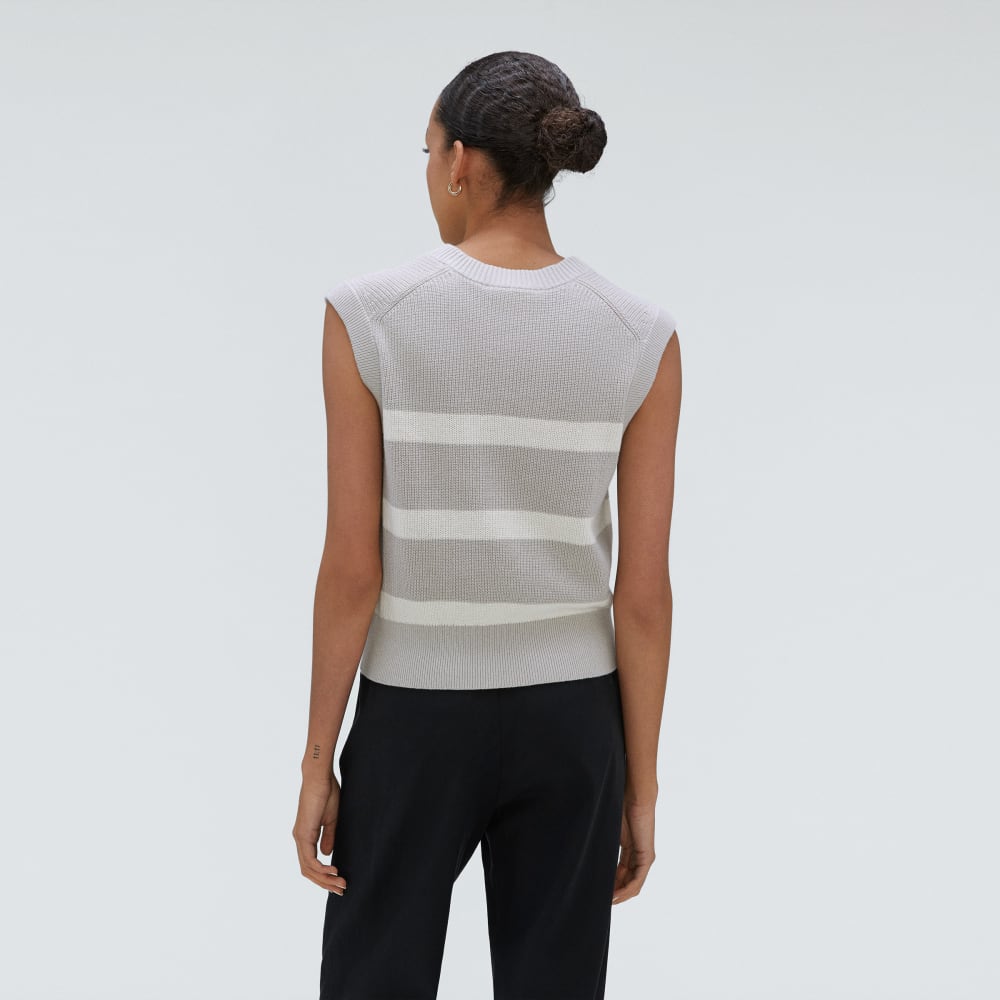 The Cotton Summer Sweater Tank in Moonlight Cloud / Canvas — detail view