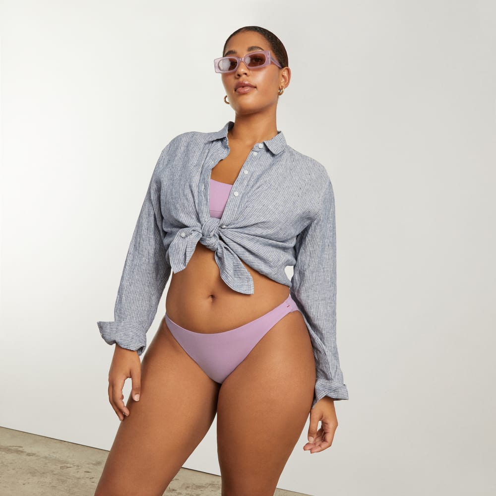 The Thigh-High Bikini Bottom in Lilac — detail view