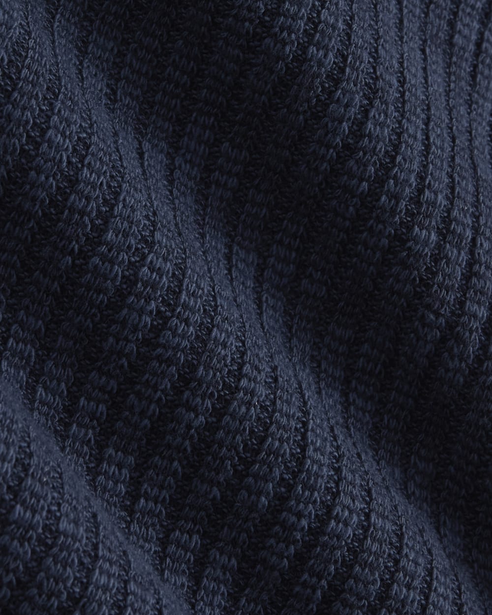The Cozy Rib Long-Sleeve Tee in Navy — detail view