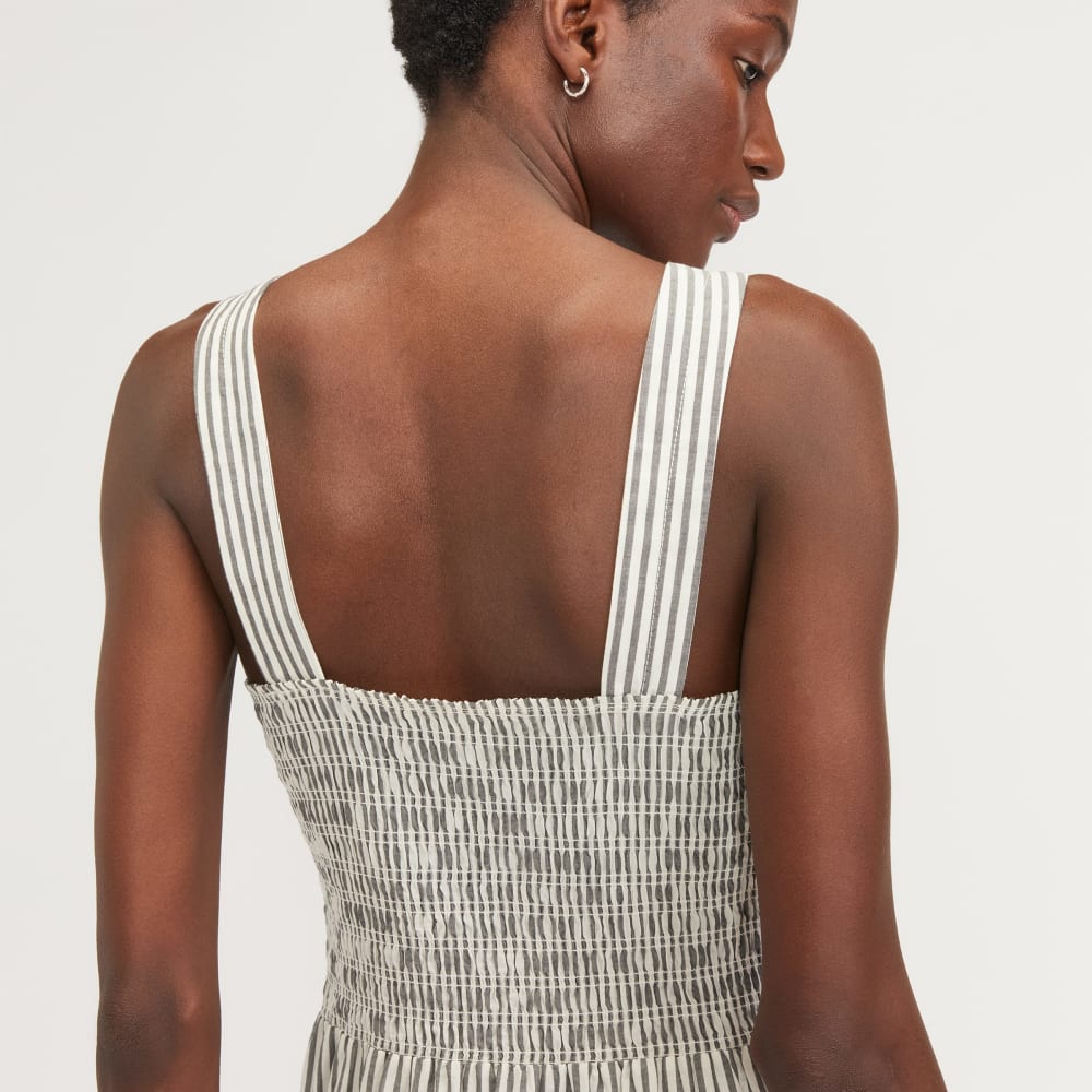 The Smock Dress in Black / Bone — detail view