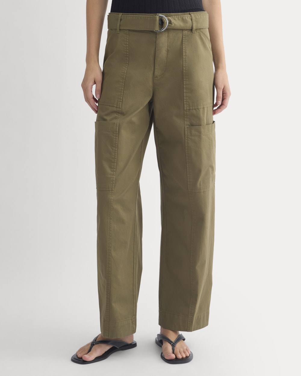 Utility Straight-Leg Cargo Pant in Olive — detail view