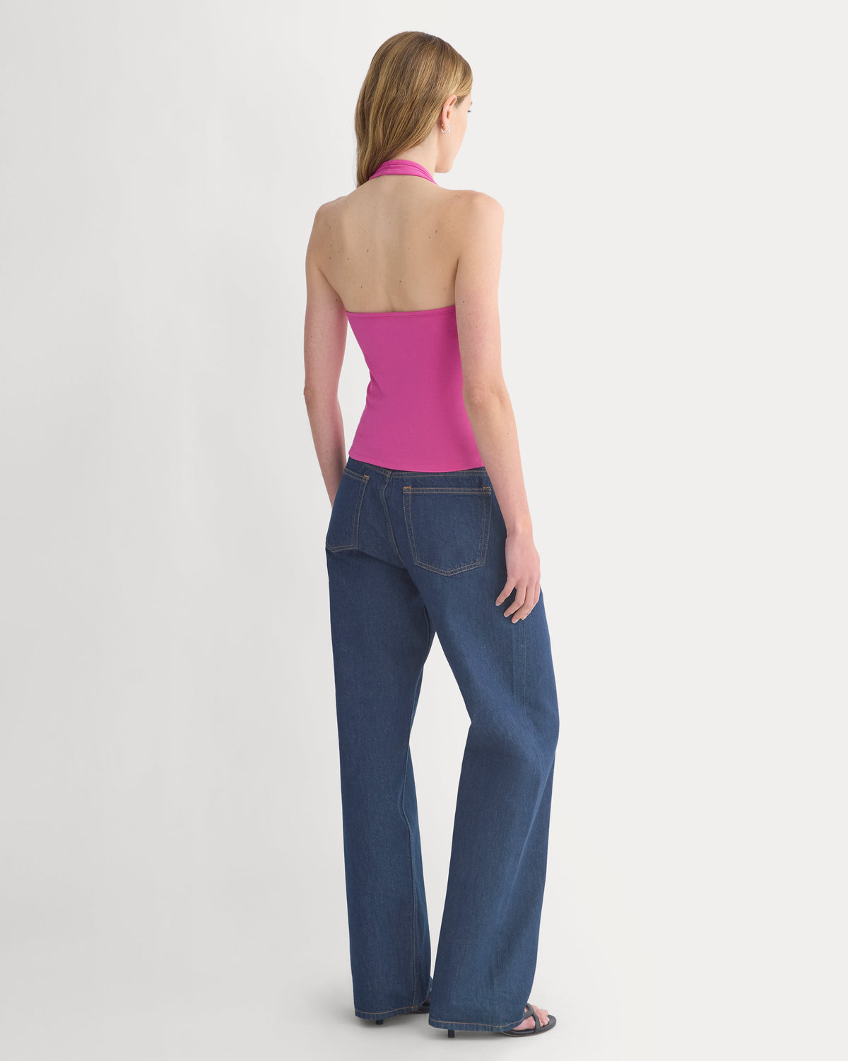 Halter Tank in Rose Violet — detail view